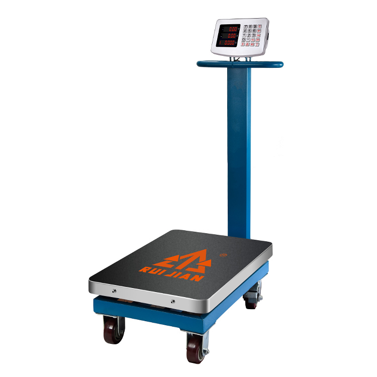 RJ-7001HW Upright Tube Stainless Iron Price Computing&Counting Platform Scale with Universal Wheels 600kg